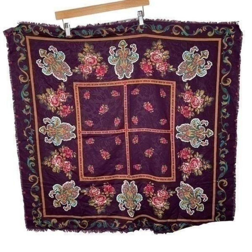 Beautiful Rose and Paisley Feminine Boho Scarf‎
